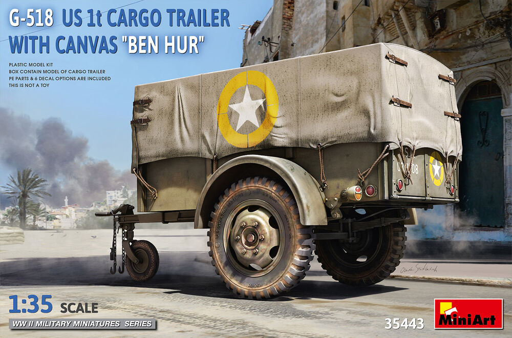 G-518 US 1t Cargo Trailer Ben Hur w/Canvas