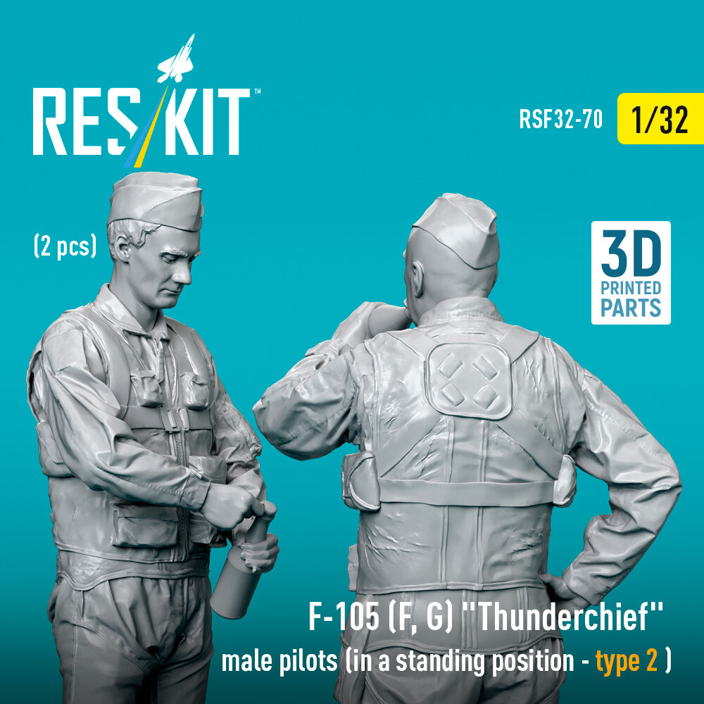 F-105 (F, G) Thunderchief male pilots (in a standing position - type 2) (2 pcs) (3D Printed)