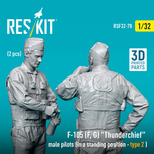 F-105 (F, G) Thunderchief male pilots (in a standing position - type 2) (2 pcs) (3D Printed)