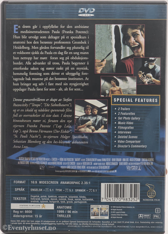Anatomy (Anatomie). 2000. DVD.