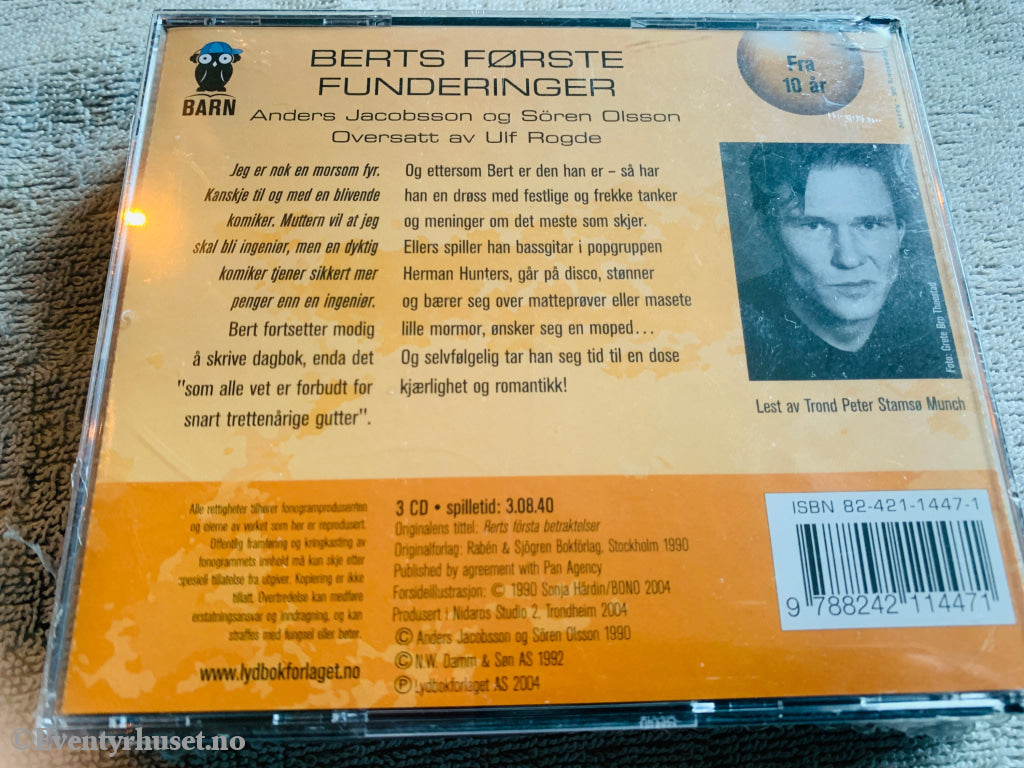 Anders Jacobsson og Sören Olsson. 1987. Berts første funderinger. Lydbok på CD. Ny i plast!