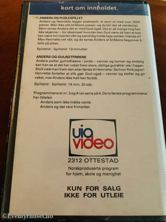 Anders-serien – Anders og puslespillet / Anders og gulrotfrøene. 1983. VHS Big Box.