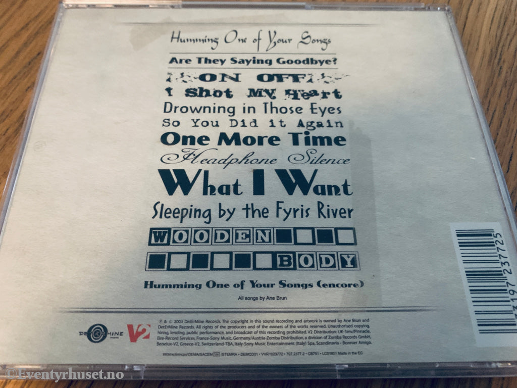 Ane Brun. 2003. Spending Time with Morgan. CD.