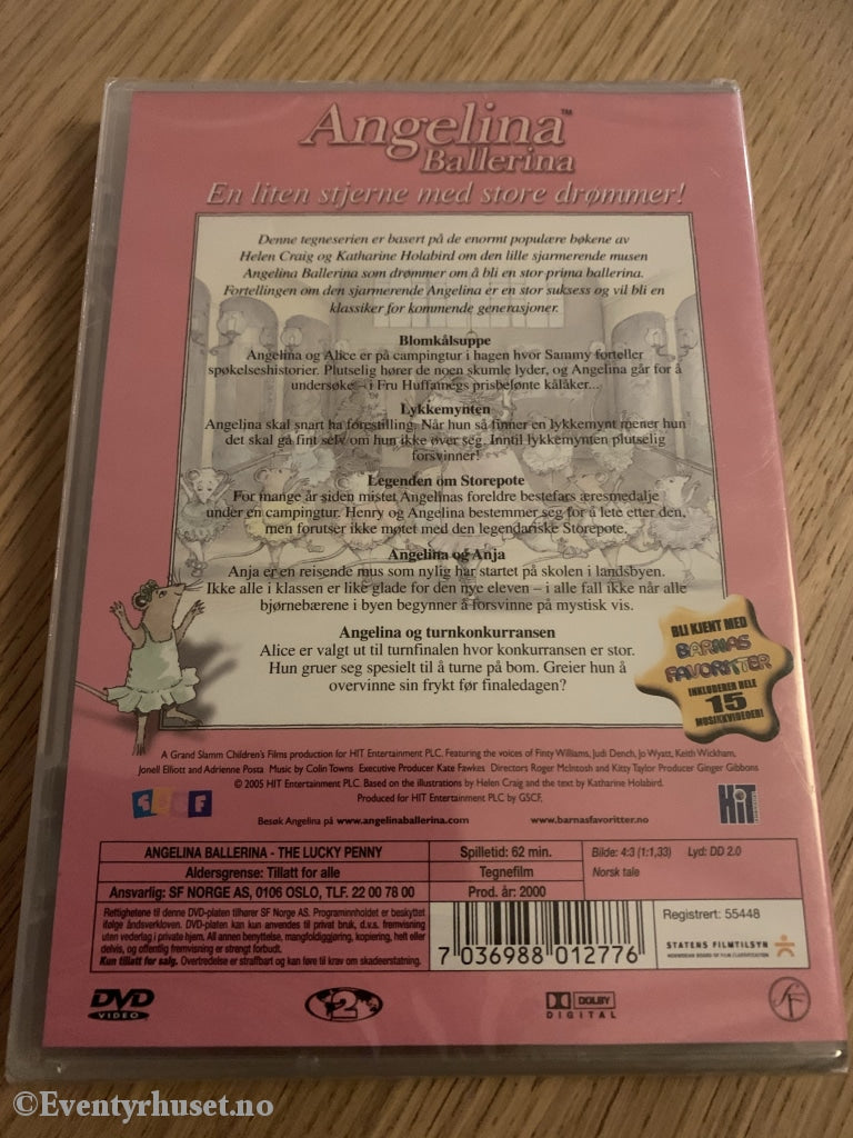 Angelina Ballerina. 2000. Lykkemynten. Dvd Ny I Plast!