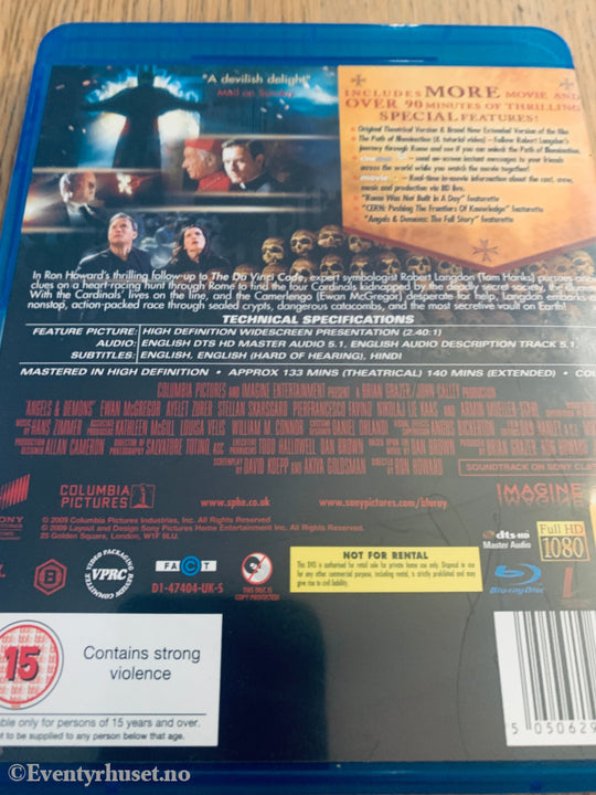Angels & Demons (2009). Blu-Ray.