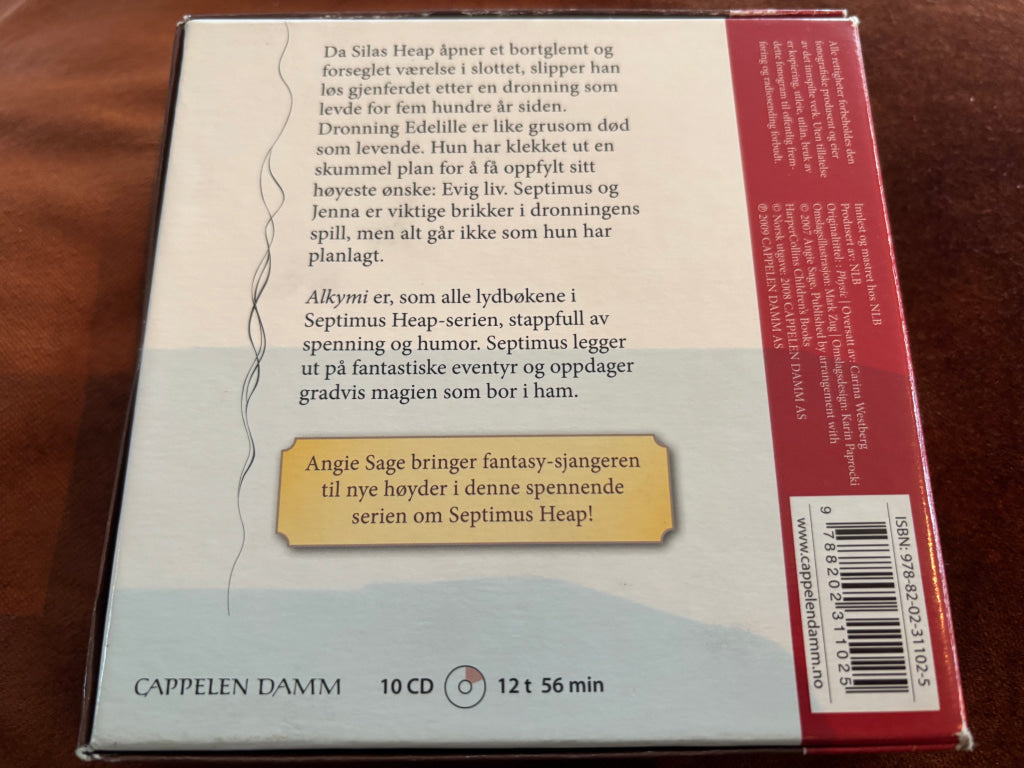 Angie Sage – Septimus Heap: Alkymi. Lydbok på CD.