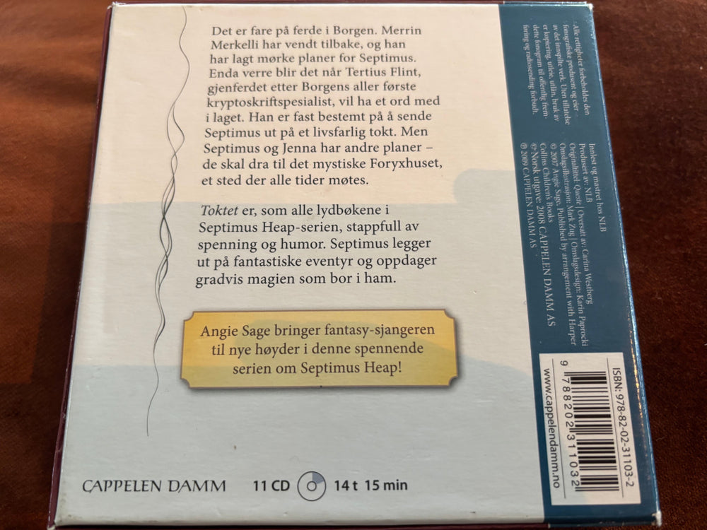 Angie Sage – Septimus Heap: Toktet. Lydbok på CD.