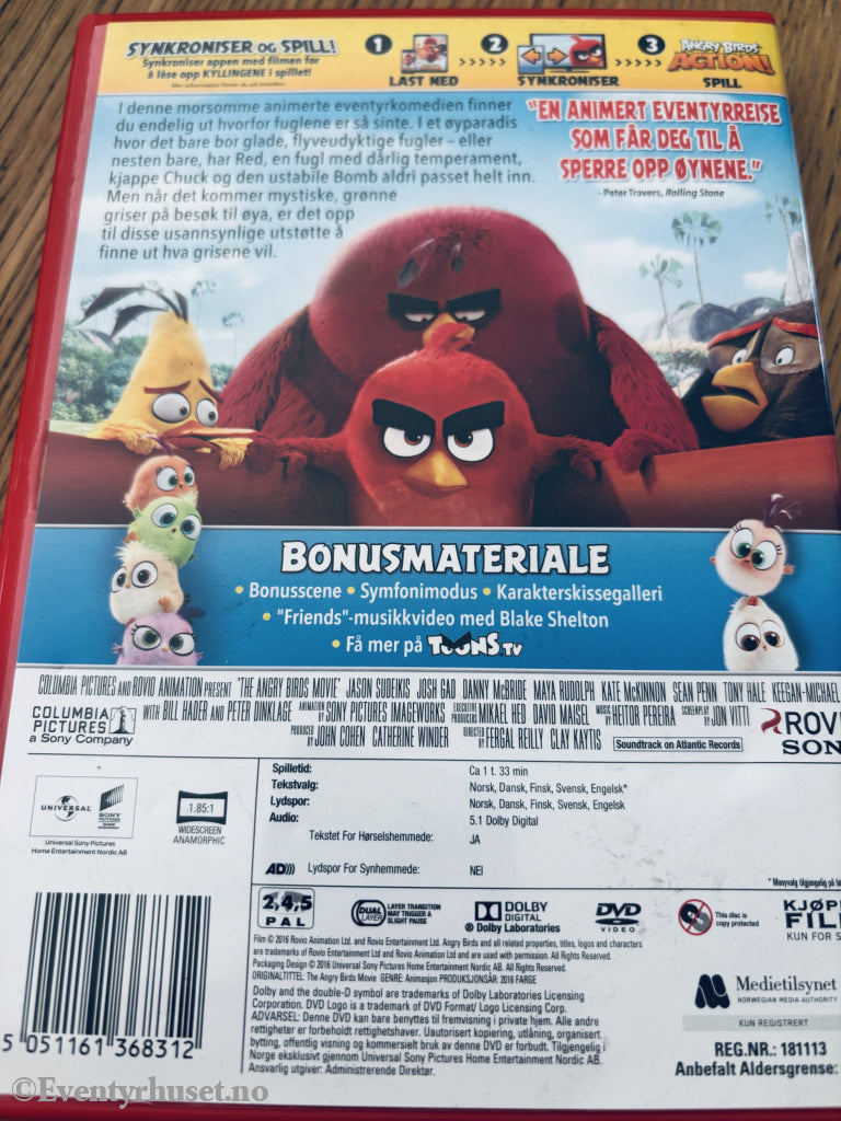 Angry Birds Filmen. DVD.