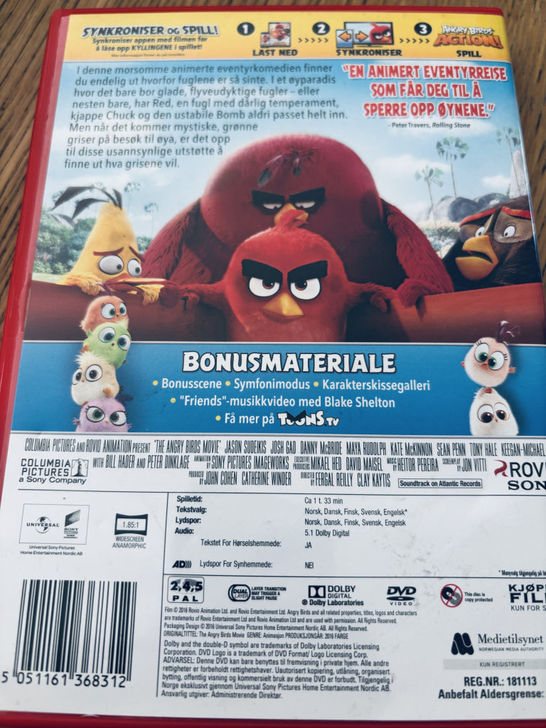 Angry Birds Filmen. DVD.
