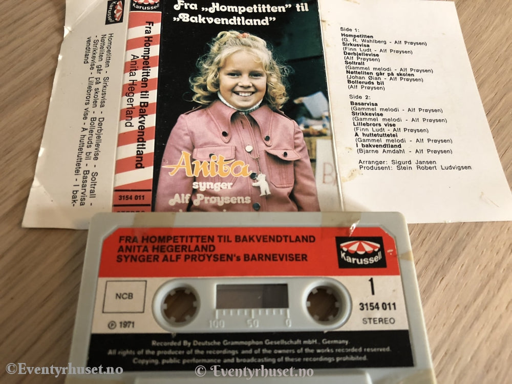 Anita Synger Alf Prøysens Barneviser. 1971. Kassett. Kassett (Mc)