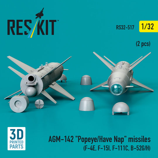 AGM-142 Popeye/Have Nap missiles (2 pcs) (F-4E, F-15I, F-111C, B-52G/H) (3D Printed)