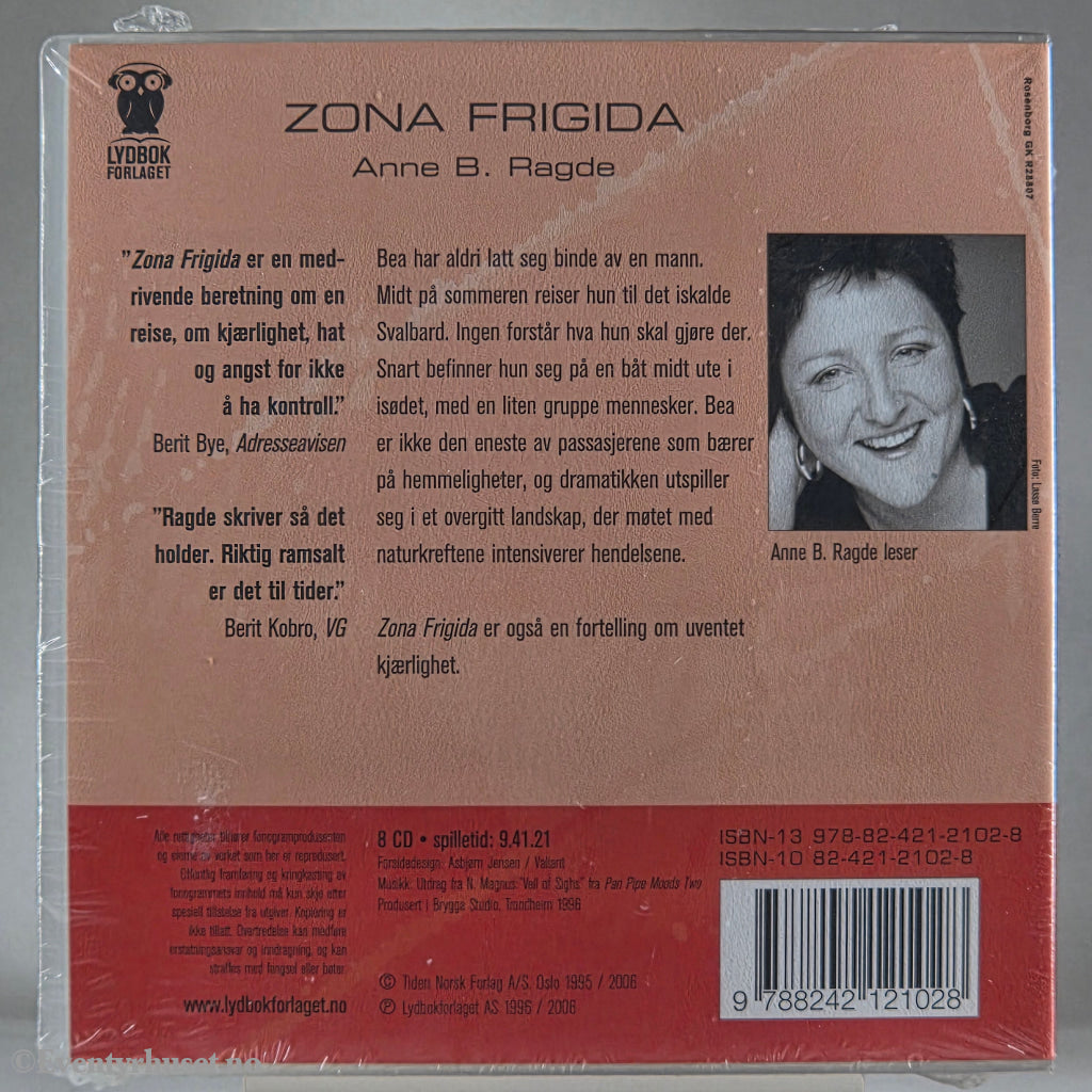 Anne B. Ragde (1995). Zona Frigida. Lydbok på CD. Ny i plast!