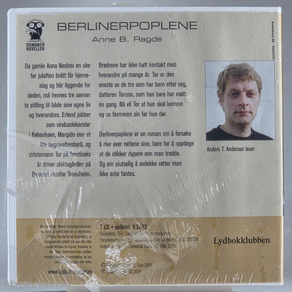 Anne B. Ragde (2004). Berlinerpoplene. Lydbok på CD. Ny i plast!