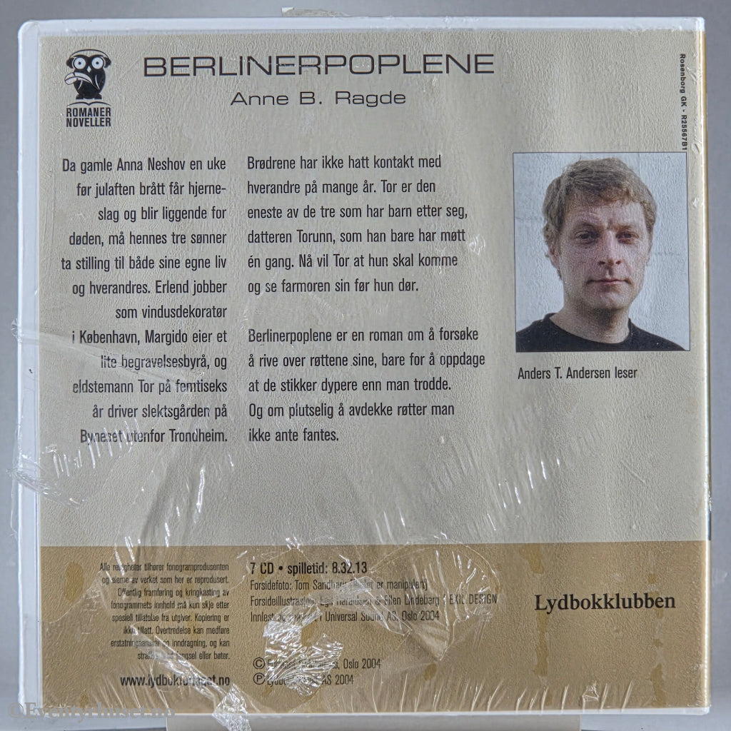 Anne B. Ragde (2004). Berlinerpoplene. Lydbok på CD. Ny i plast!