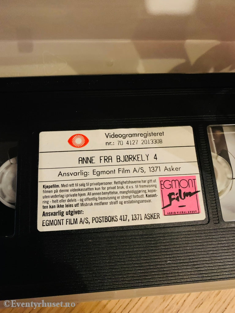 Anne Fra Bjørkely. Vol. 4. 1986. Vhs. Vhs