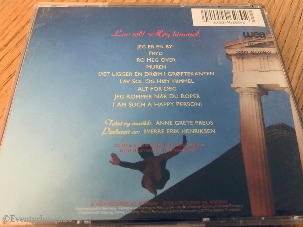 Anne Grete Preus. 1988. Lav sol! Høy himmel. CD.