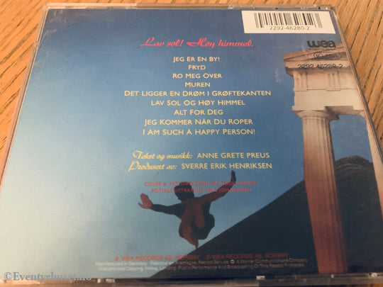 Anne Grete Preus. 1988. Lav sol! Høy himmel. CD.