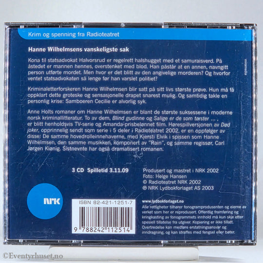 Anne Holt 1993 Død joker. Lydbok på CD.