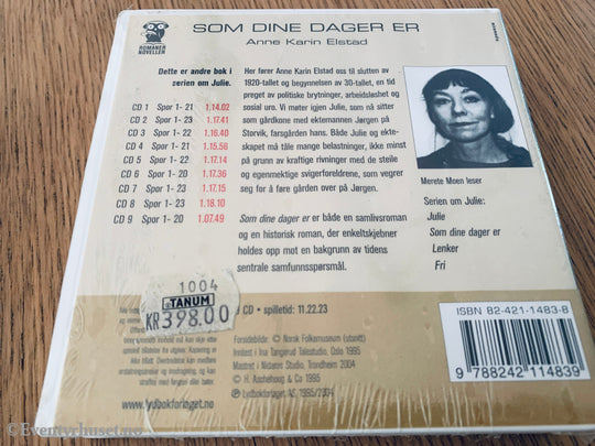 Anne Karin Elstad (2003). Som dine dager er. Lydbok på CD. Ny i plast!
