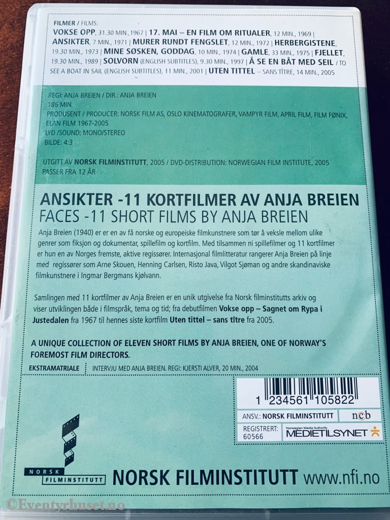 Ansikter - 11 Kortfilmer Av Anja Breien. Dvd. Dvd