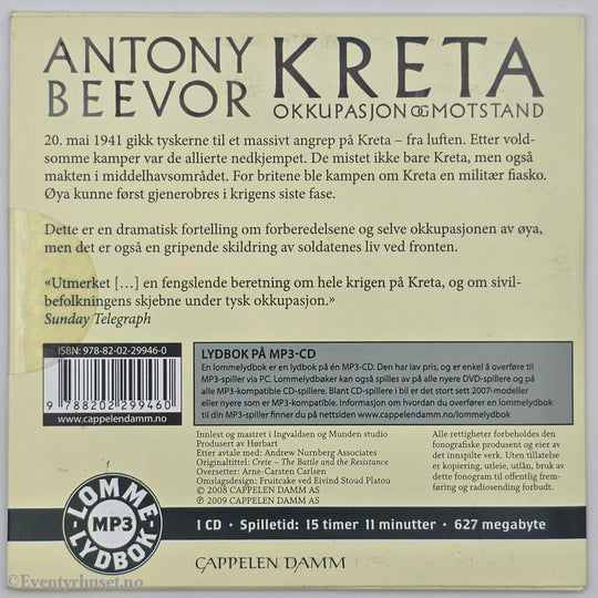 Antony Beevor. 1991. Kreta – Okkupasjon og motstand. Lydbok på CD.