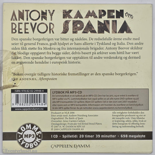 Antony Beevor. 2006. Kampen om Spania. Lydbok på CD.