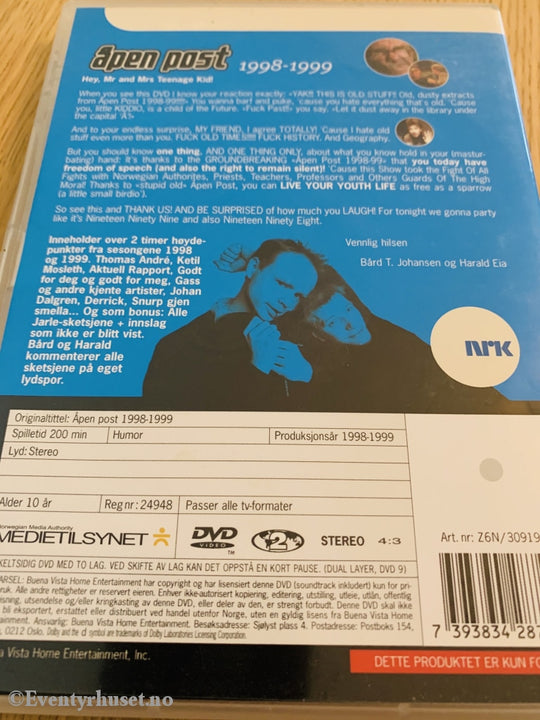 Åpen Post 1998-1999 (Nrk). Dvd. Dvd