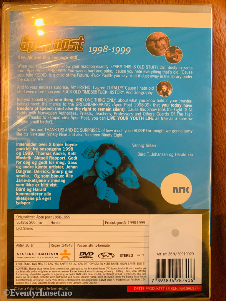 Åpen Post 1998-1999 (NRK). DVD. Ny i plast! DVD