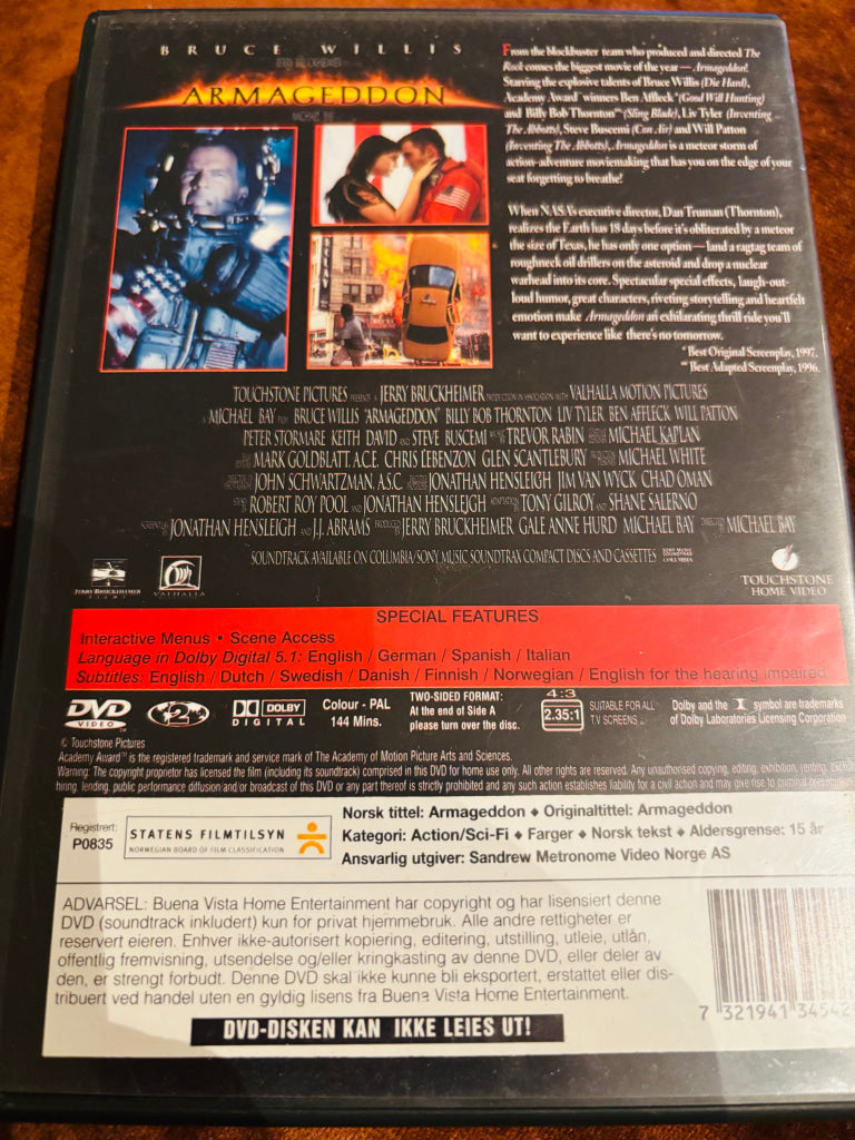 Armageddon. DVD.