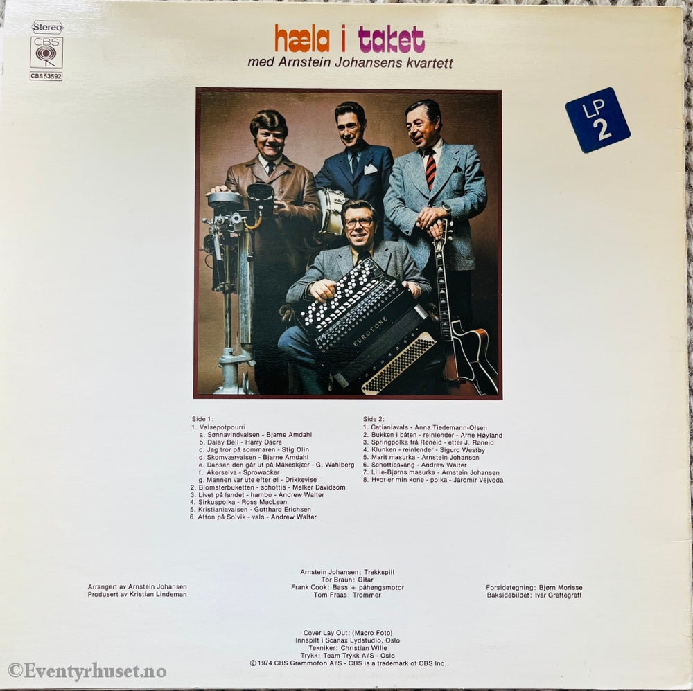 Arnstein Johansens Kvartett - Hæla I Taket (Med Kvartett) Album Cover. 1974. Lp. Lp Plate