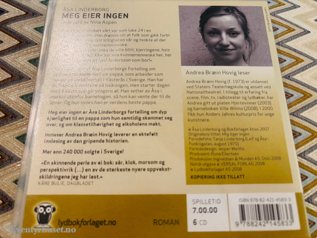 Åsa Linderborg. Meg eier ingen. Lydbok på 6 CD.