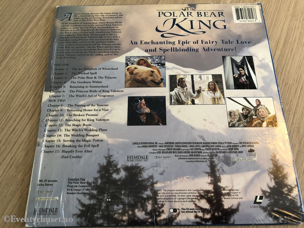 Asbjørnsen & Moe. Kvitebjørn Kong Valemon. The Polar Bear King. Laserdisc. Laserdisc