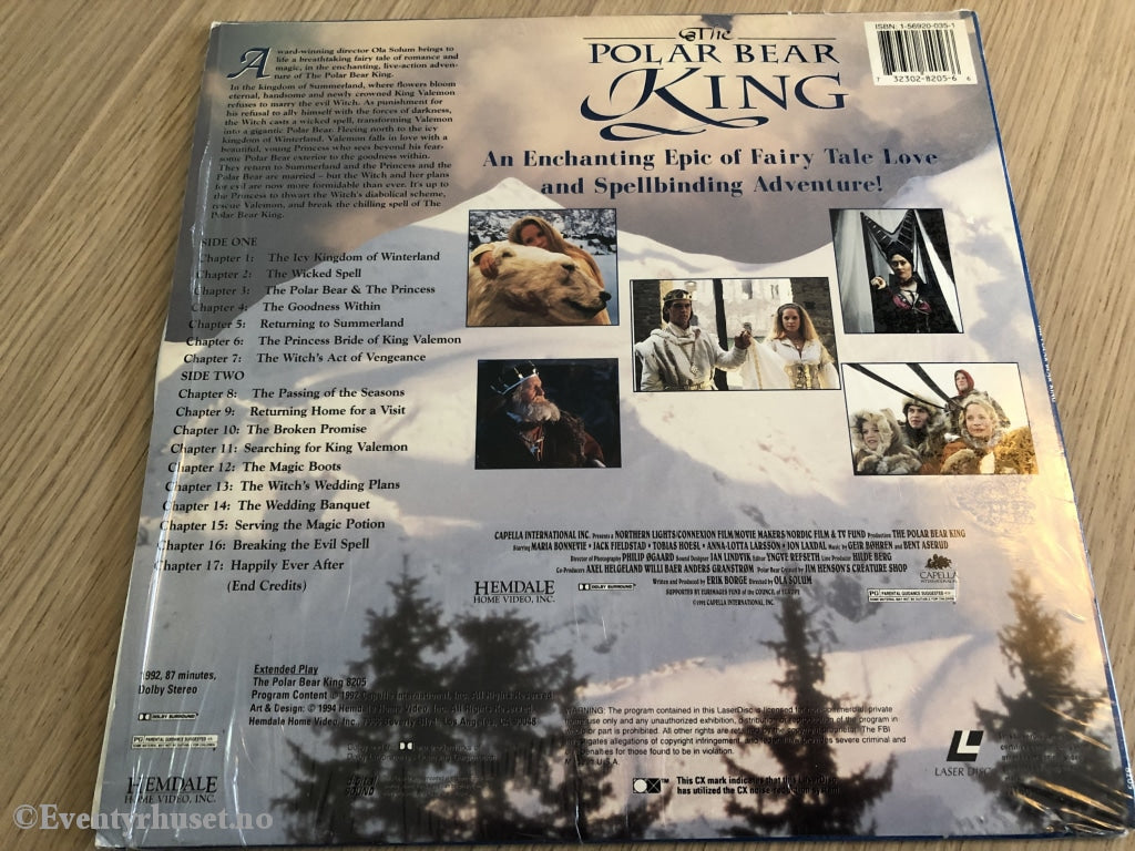Asbjørnsen & Moe. Kvitebjørn Kong Valemon. The Polar Bear King. Laserdisc. Laserdisc