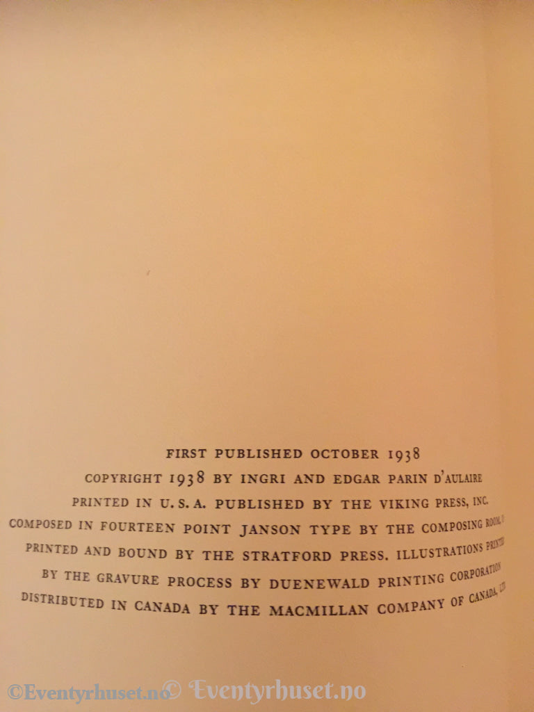Asbjørnsen Og Moe. 1938. D´aularire. East Of The Sun And West Moon. Eventyrbok