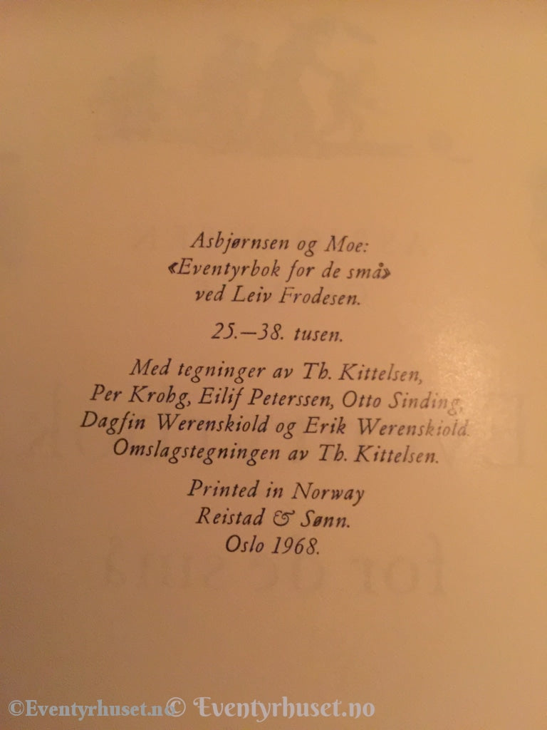 Asbjørnsen Og Moe. 1968. Eventyrbok For De Små.