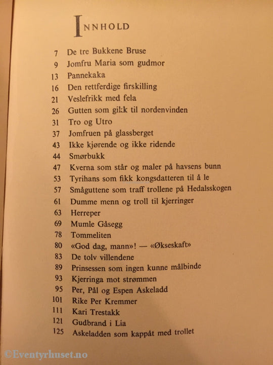 Asbjørnsen Og Moe. 1977. Eventyr For Barn. Eventyrbok