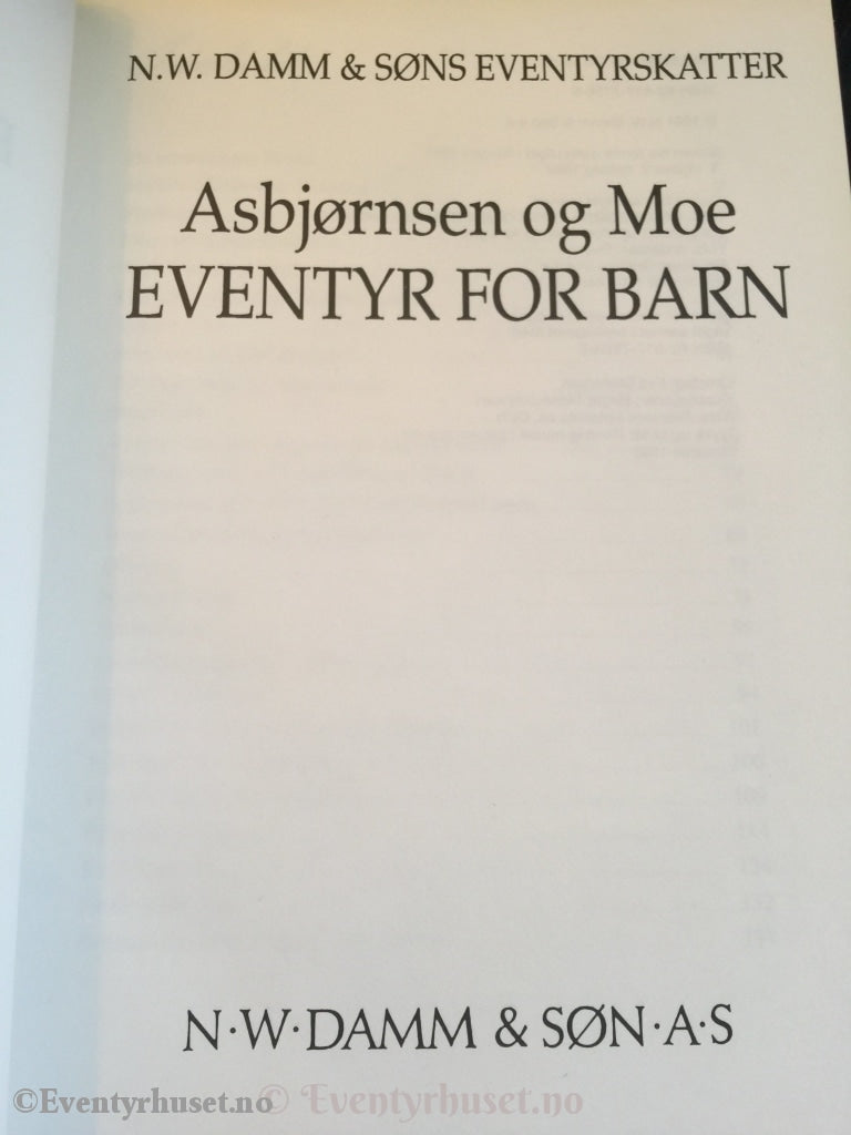 Asbjørnsen Og Moe. 1991. Eventyr For Barn. Eventyrbok