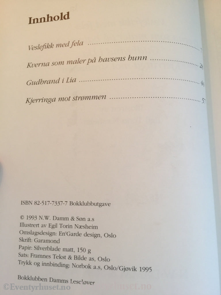 Asbjørnsen Og Moe. 1993/95. Damms Eventyrserie Nr. 5. Eventyrbok