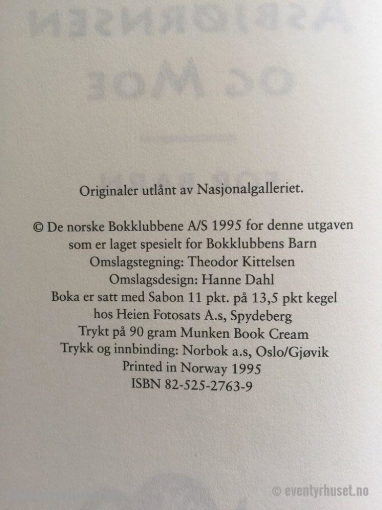 Asbjørnsen Og Moe. 1995. For Barn. Eventyrbok