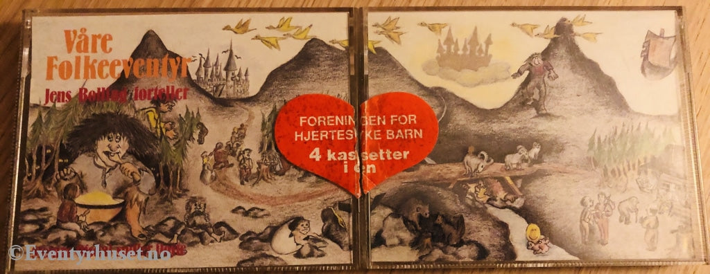 Asbjørnsen Og Moe. Våre Folkeeventyr. Jens Bolling Forteller. 4 X Kassett. Kassettbok