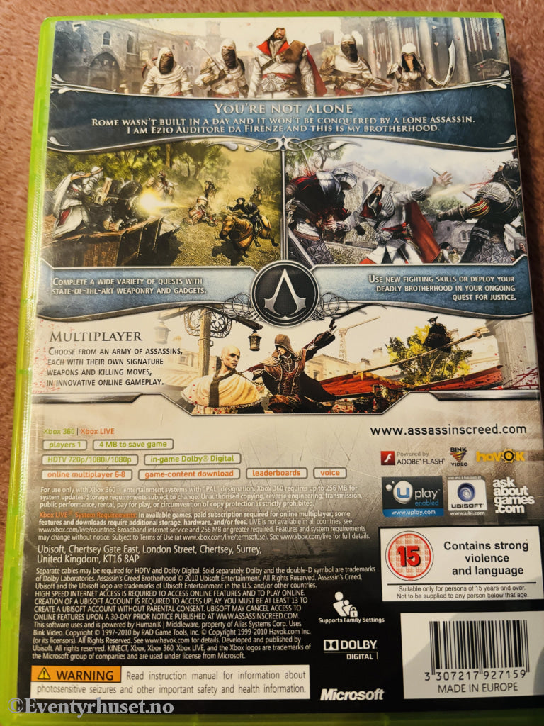 Assassin's Creed Brotherhood (PEGI 15). Xbox 360.