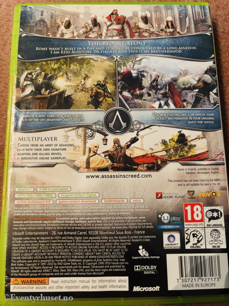 Assassin's Creed Brotherhood (PEGI 18). Xbox 360.