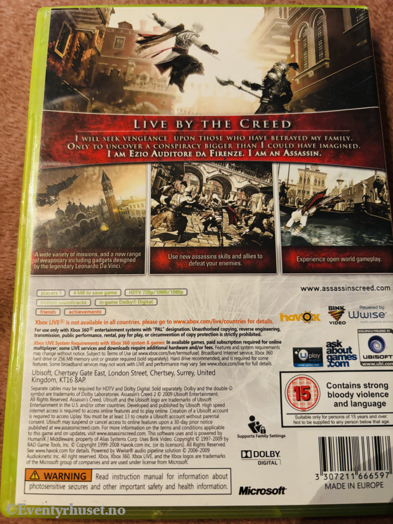 Assassin's Creed II. Xbox 360.