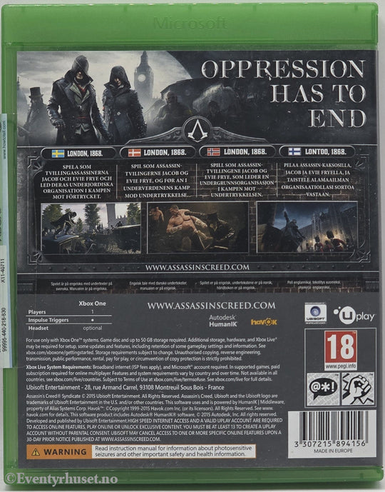 Assassin's Creed Syndicate Special Edition . Xbox One.
