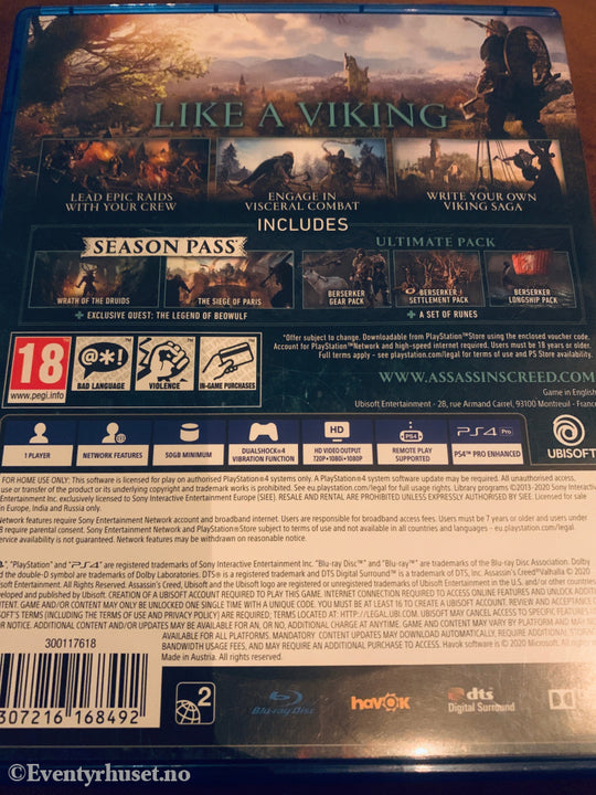 Assassin's Creed Valhalla. Playstation PS4-spill.
