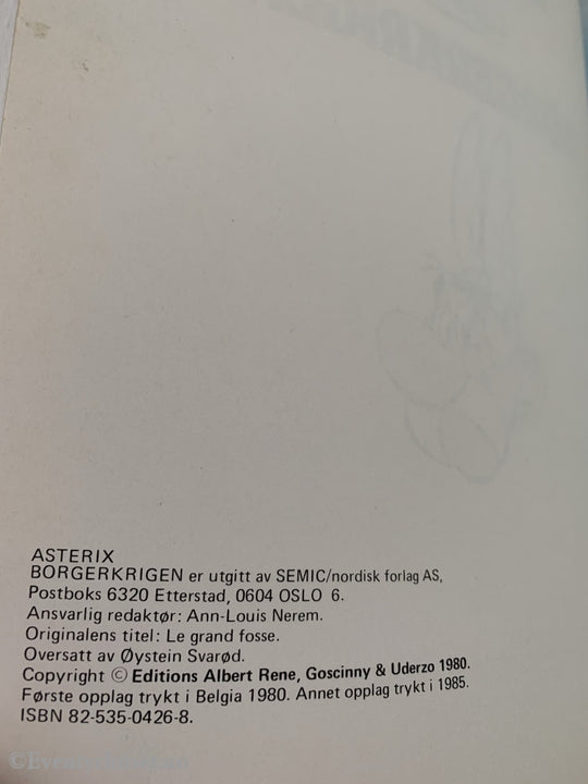 Asterix Album Nr. 25. - Borgerkrigen. 1980/85. Annet Opplag. Tegneseriealbum