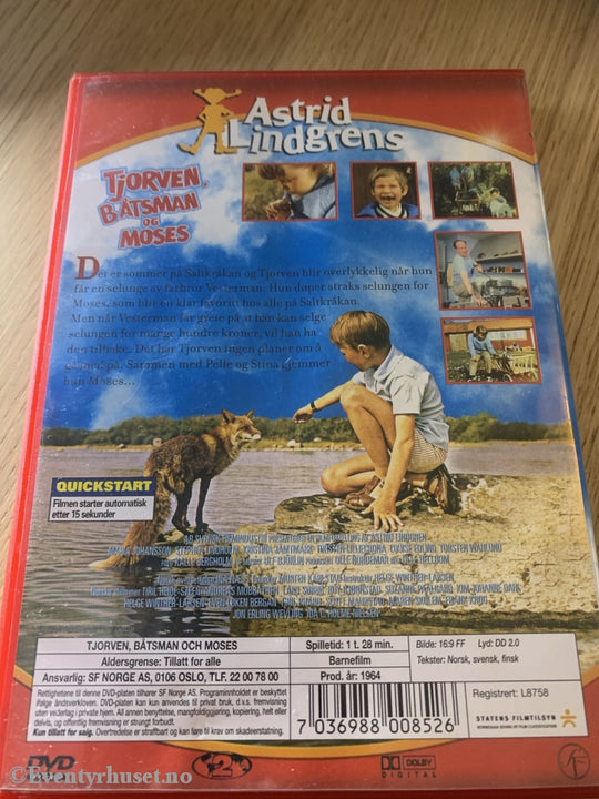 Astrid Lindgren. 1964. Tjorven Båtsman Og Moses. Dvd. Dvd