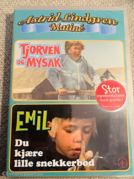 Astrid Lindgren. 1966/71. Matiné - Tjorven Og Mysak / Emil Du Kjære Lille Snekkerbod. Dvd Ny I