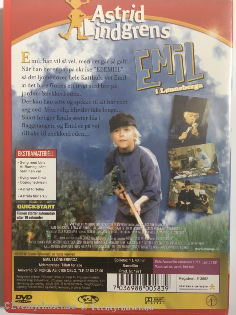 Emil I Lønneberga. Dvd. Dvd