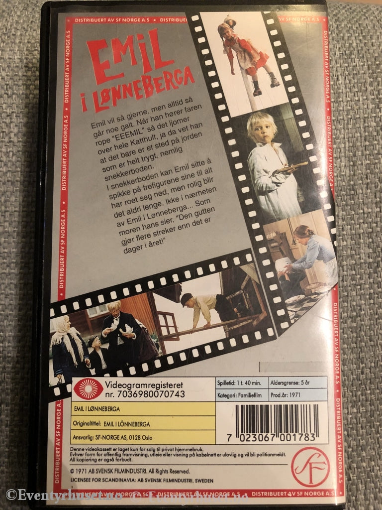 Astrid Lindgren. 1971. Emil I Lønneberga. Vhs. Vhs